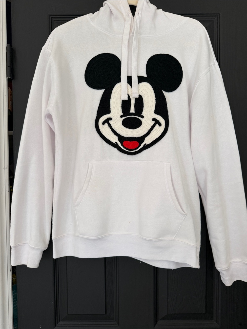 Disney White Hoodie with Black & Red Mickey Face size M